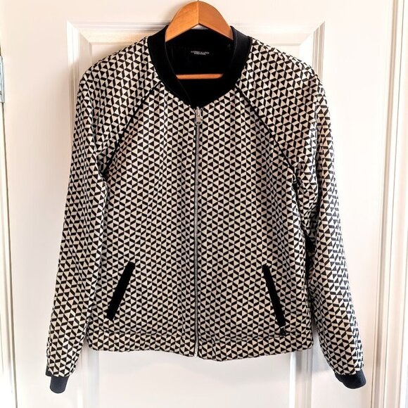 Scotch & Soda Black Tan Reversible Quilted Bomber Jacket - Picture 2 of 9